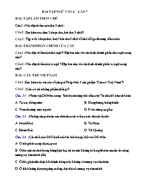 Bài tập Ngữ văn 6  Lần 7